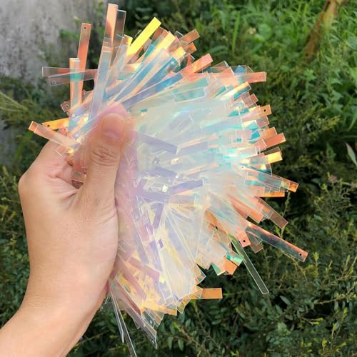 5 x 75 mm rechteckige Streifen-Pailletten für dekorative Kleidung, Mäntel, Taschen, modische Kleidungsstücke, DIY, rechteckige Pailletten, AB weiß, 50 g 5 x 75 mm rechteckige Streifen-Pailletten für dekorative Kleidung, Mäntel, Taschen, modische Kleidungsstücke, DIY, rechteckige Pailletten, AB weiß, 50 g von OXFYY
