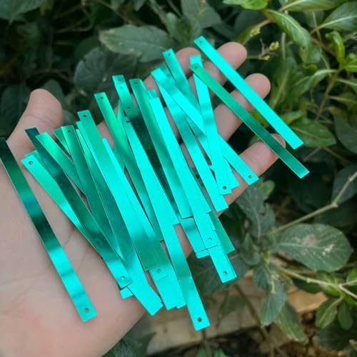 5 x 75 mm rechteckige Streifen-Pailletten für dekorative Kleidung, Mäntel, Taschen, modische Kleidungsstücke, DIY, rechteckige Pailletten, blaugrün, 500 g 5 x 75 mm rechteckige Streifen-Pailletten für dekorative Kleidung, Mäntel, Taschen, modische Kleidungsstücke, DIY, rechteckige Pailletten, blaugrün, 500 g von OXFYY