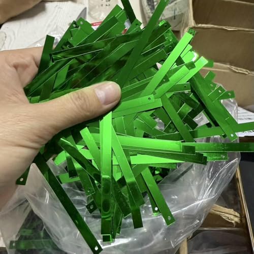 5 x 75 mm rechteckige Streifen-Pailletten für dekorative Kleidung, Mäntel, Taschen, modische Kleidungsstücke, DIY, rechteckige Pailletten, grün, 500 g 5 x 75 mm rechteckige Streifen-Pailletten für dekorative Kleidung, Mäntel, Taschen, modische Kleidungsstücke, DIY, rechteckige Pailletten, grün, 500 g von OXFYY