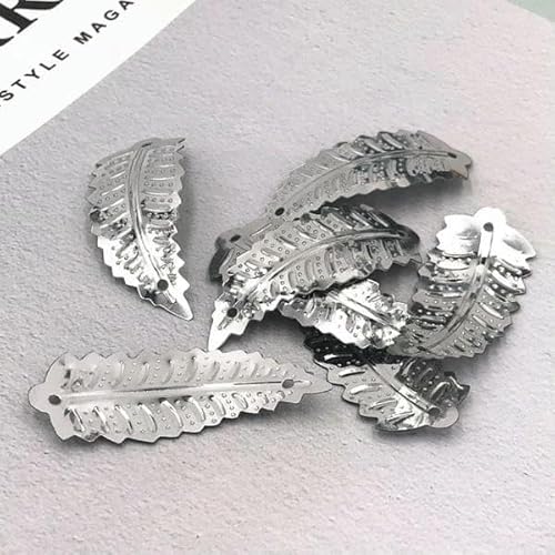 50 Stück/Beutel, 18 x 47 mm, silberne Blätter-Pailletten, 1 Loch, genähte Kleidung, Hochzeitspailletten, DIY-Bastelzubehör, Materialien, Silber, 18 x 47 mm 50 Stück/Beutel, 18 x 47 mm, silberne Blätter-Pailletten, 1 Loch, genähte Kleidung, Hochzeitspailletten, DIY-Bastelzubehör, Materialien, Silber, 18 x 47 mm von OXFYY