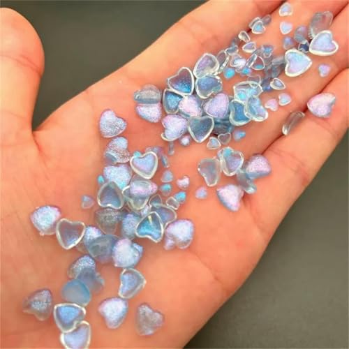 50 Stück japanische Kawaii-Herz-Accessoires, Harz, Nagelkunst-Charms, Cartoon-Liebes-Nageldekorationen, gemischte Größen, Maniküre-Strasssteine, DIY-50 Stück_d von OXFYY