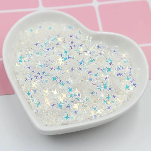 50 g/Los 4,0 mm Glitzer-Pailletten mit gekreuzten Sternen für Nagelkunst, Glitzer-Pailletten für die Maniküre von Frauen, Konfetti für Hochzeitsdekorationen, 4,0 mm Transparenz von OXFYY