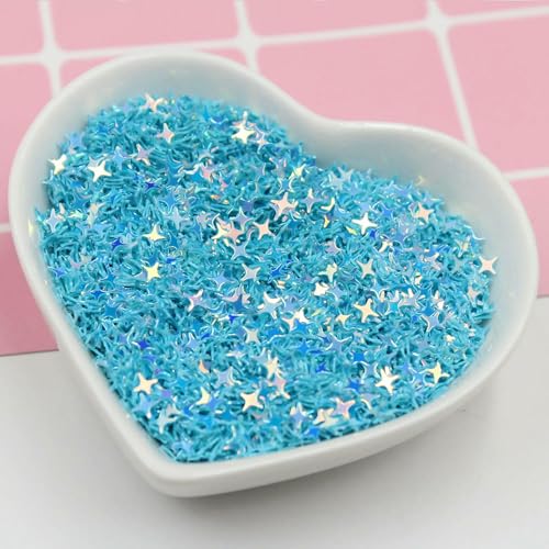 50 g/Los 4,0 mm Glitzer-Pailletten mit gekreuzten Sternen für Nagelkunst, Glitzer-Pailletten für die Maniküre von Frauen, Konfetti für Hochzeitsdekorationen-4,0 mm Glitzerblau von OXFYY