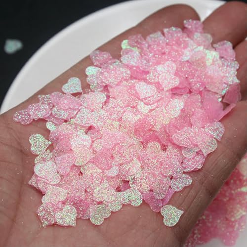 50 g/Los 8 mm Glitzer-Pailletten in Herzform, Zubehör, Glitzer-Pailletten, DIY-Basteldekoration, Konfetti-Dunkelrosa-8 mm von OXFYY
