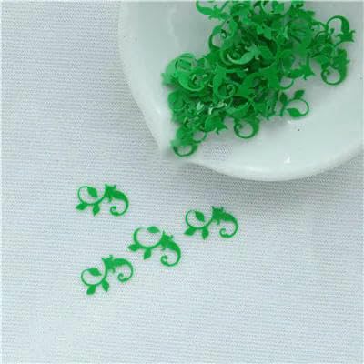50 g/Los Brillante Frühlingsblume 5 mm und Rebe 9 * 14,0 mm flache lose Pailletten für Bastelarbeiten, Scrapbooking, Konfetti-Dekoration, einfarbig, d grün, 30 g 50 g/Los Brillante Frühlingsblume 5 mm und Rebe 9 * 14,0 mm flache lose Pailletten für Bastelarbeiten, Scrapbooking, Konfetti-Dekoration, einfarbig, d grün, 30 g von OXFYY