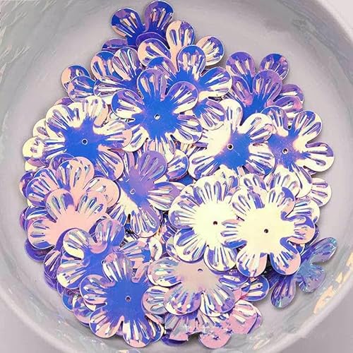 50 g 22 mm 30 mm lose Pailletten in Blumenform zum Basteln, Konfetti, Glitzerpailletten, Nähzubehör, Kleidungsstück, Lentejuelas-lila-30 mm von OXFYY