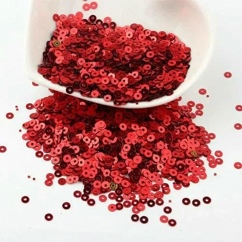 50 g flache, runde Pailletten, 3,0 mm, 4,0 mm, 5 mm, 6 mm, lose Glitzer-Pailletten aus PVC für Handarbeiten, Hochzeitsbasteln, Nähdekoration, rot, 3,0 mm, 50 Gramm 50 g flache, runde Pailletten, 3,0 mm, 4,0 mm, 5 mm, 6 mm, lose Glitzer-Pailletten aus PVC für Handarbeiten, Hochzeitsbasteln, Nähdekoration, rot, 3,0 mm, 50 Gramm von OXFYY