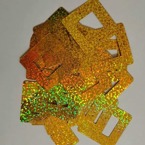 50 mm quadratische Pailletten, PVC-Glitzer-L-Pailletten, DIY-Schmuck und Bekleidungszubehör –gold – 500 g 50 mm quadratische Pailletten, PVC-Glitzer-L-Pailletten, DIY-Schmuck und Bekleidungszubehör –gold – 500 g von OXFYY