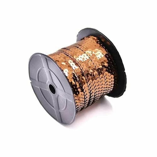6 mm gold-silberfarbene Nähpailletten, Zierkette, vergoldete Nähpailletten, Paillettenstoff für Kleidung, Handarbeiten, Basteln, Kaffee von OXFYY