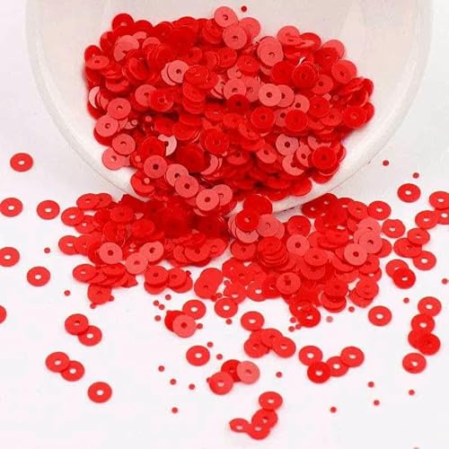 DIY-Pailletten 3,0 mm 4,0 mm 5 mm 6 mm 8 mm 10 mm Porzellan Flache runde Pailletten für Hochzeitshandwerk Kostüm Scrapbooking Zubehör-rot 2–10 mm 20 g von OXFYY