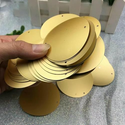 Durchmesser 10–70 mm, Paillettenvorhang für Räume, handgefertigte Dekoration, Kleidung, DIY, mattgold, rund, 1 oder 2 Löcher, Pailletten A0675L-40 mm, 2 Löcher Durchmesser 10–70 mm, Paillettenvorhang für Räume, handgefertigte Dekoration, Kleidung, DIY, mattgold, rund, 1 oder 2 Löcher, Pailletten A0675L-40 mm, 2 Löcher von OXFYY