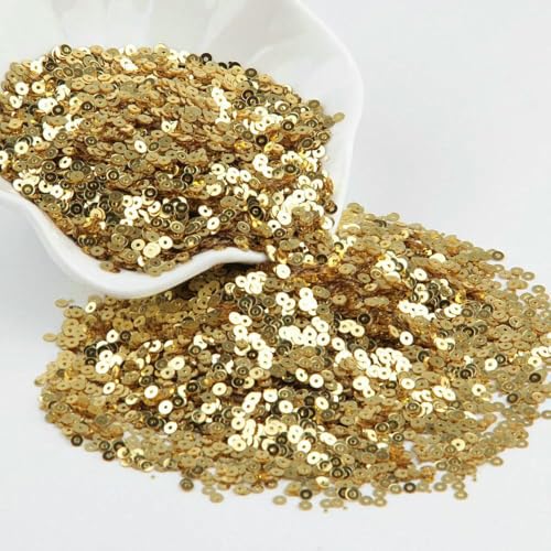 Goldene Pailletten, 3,0–30 mm, flach, rund, lose PVC-Pailletten zum Basteln, Nähen, Dekoration, DIY-Zubehör, 3,0 mm Hellgold Goldene Pailletten, 3,0–30 mm, flach, rund, lose PVC-Pailletten zum Basteln, Nähen, Dekoration, DIY-Zubehör, 3,0 mm Hellgold von OXFYY