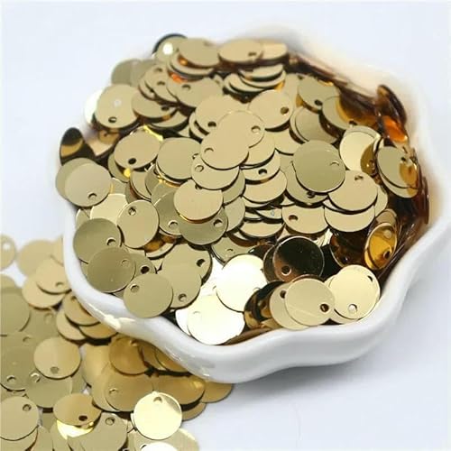 Größere Pailletten, 10, 15, 20, 25, 30 mm, PVC, flach, rund, lose Pailletten, Nähzubehör, Basteln, DIY-Zubehör für Kleidungsstücke, Pailletten, Hellgold, 10 mm, 50 g, 1250 Stück Größere Pailletten, 10, 15, 20, 25, 30 mm, PVC, flach, rund, lose Pailletten, Nähzubehör, Basteln, DIY-Zubehör für Kleidungsstücke, Pailletten, Hellgold, 10 mm, 50 g, 1250 Stück von OXFYY