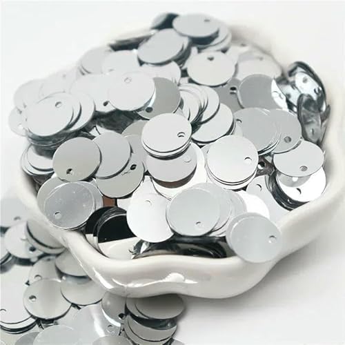 Größere Pailletten, 10, 15, 20, 25, 30 mm, PVC, flach, rund, lose Pailletten, Nähzubehör, Basteln, DIY-Zubehör für Kleidungsstücke, Pailletten, Silber, 25 mm, 50 g, 300 Stück Größere Pailletten, 10, 15, 20, 25, 30 mm, PVC, flach, rund, lose Pailletten, Nähzubehör, Basteln, DIY-Zubehör für Kleidungsstücke, Pailletten, Silber, 25 mm, 50 g, 300 Stück von OXFYY