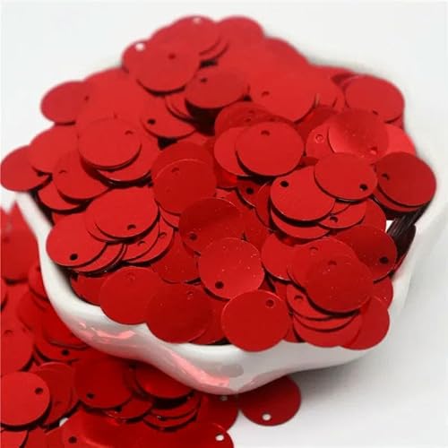 Größere Pailletten, 10, 15, 20, 25, 30 mm, PVC, flach, rund, lose Pailletten, Nähzubehör, Basteln, DIY-Zubehör für Kleidungsstücke, Pailletten, rot, 10 mm, 50 g, 1250 Stück Größere Pailletten, 10, 15, 20, 25, 30 mm, PVC, flach, rund, lose Pailletten, Nähzubehör, Basteln, DIY-Zubehör für Kleidungsstücke, Pailletten, rot, 10 mm, 50 g, 1250 Stück von OXFYY