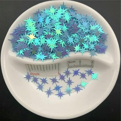 Lose PVC-Pailletten, Glitzer-Pailletten, Nagelkunst, Maniküre, Bastelfüller, Hochzeitsdekoration, Konfetti, Großhandel, 20 g, 9 x 7,6 mm, AB-Blau, 20 g von OXFYY