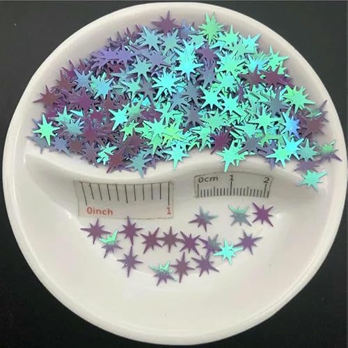 Lose PVC-Pailletten, Glitzer-Pailletten, Nagelkunst, Maniküre, Bastelfüller, Hochzeitsdekoration, Konfetti, Großhandel, 20 g, 9 x 7,6 mm, AB-Lila, 20 g von OXFYY