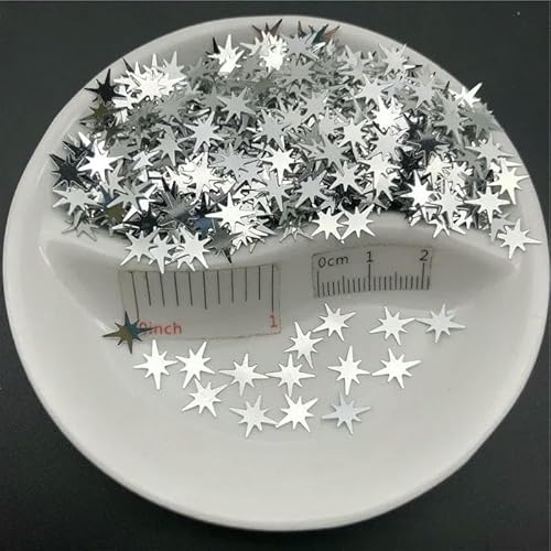 Lose PVC-Pailletten, Glitzer-Pailletten, Nagelkunst, Maniküre, Bastelfüller, Hochzeitsdekoration, Konfetti, Großhandel, 20 g, 9 x 7,6 mm, Silber, 20 g Lose PVC-Pailletten, Glitzer-Pailletten, Nagelkunst, Maniküre, Bastelfüller, Hochzeitsdekoration, Konfetti, Großhandel, 20 g, 9 x 7,6 mm, Silber, 20 g von OXFYY