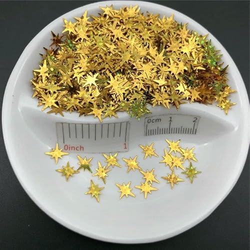 Lose PVC-Pailletten, Glitzer-Pailletten, Nagelkunst, Maniküre, Bastelfüller, Hochzeitsdekoration, Konfetti, Großhandel, 20 g, 9 x 7,6 mm,gold, 20 g von OXFYY