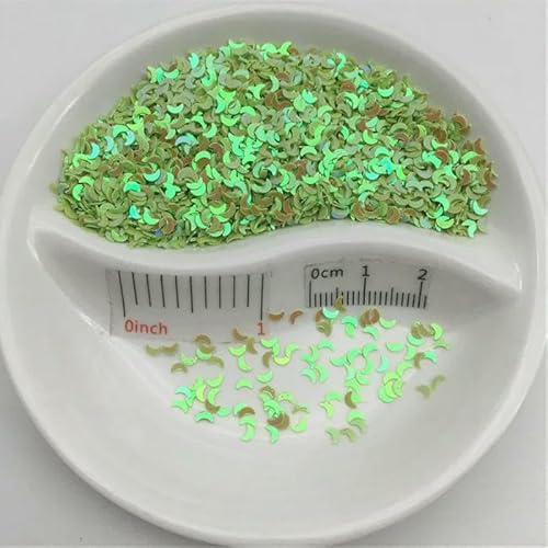Lose Pailletten aus PVC in Mondform, Glitzer-Pailletten für Nagelkunst, Maniküre, Hochzeitskonfetti, Zubehör für Ornamente und Kunsthandwerk, 3,0 mm, AB-Grün, 20 g Lose Pailletten aus PVC in Mondform, Glitzer-Pailletten für Nagelkunst, Maniküre, Hochzeitskonfetti, Zubehör für Ornamente und Kunsthandwerk, 3,0 mm, AB-Grün, 20 g von OXFYY