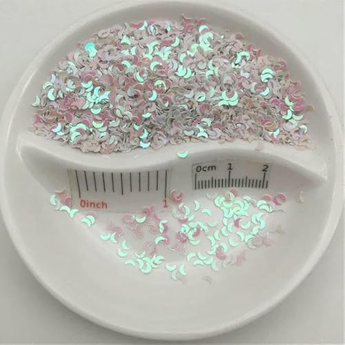 Lose Pailletten aus PVC in Mondform, Glitzer-Pailletten für Nagelkunst, Maniküre, Hochzeitskonfetti, Zubehör für Ornamente und Kunsthandwerk, 3,0 mm, AB-Weiß, 20 g Lose Pailletten aus PVC in Mondform, Glitzer-Pailletten für Nagelkunst, Maniküre, Hochzeitskonfetti, Zubehör für Ornamente und Kunsthandwerk, 3,0 mm, AB-Weiß, 20 g von OXFYY