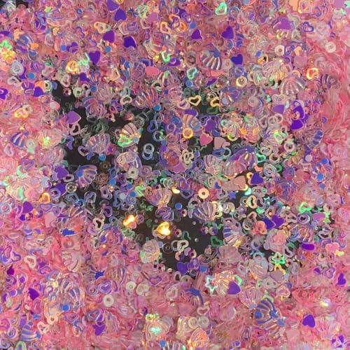 Mix Star Heart Shell Shaped Sequin Glitter Bunte lose Pailletten für Shaker Card NailArt Scrapbook Dekoration Makeup Konfetti-pink-20g von OXFYY