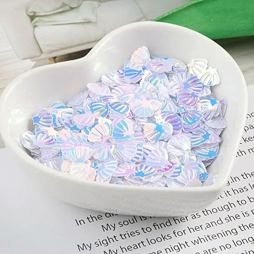 Muschel-Pailletten, 7 mm, PVC, lose, Glitzer-Pailletten für Nagelkunst, Maniküre, Nähen, Hochzeitsdekor, Konfetti, 600 Stück, JG Weiß, 7 m Muschel-Pailletten, 7 mm, PVC, lose, Glitzer-Pailletten für Nagelkunst, Maniküre, Nähen, Hochzeitsdekor, Konfetti, 600 Stück, JG Weiß, 7 m von OXFYY