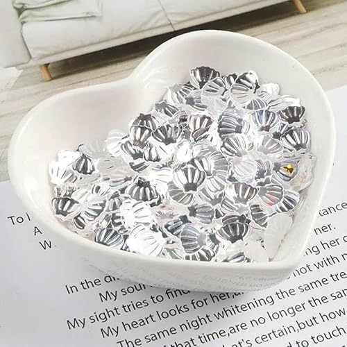 Muschel-Pailletten, 7 mm, PVC, lose, Glitzer-Pailletten für Nagelkunst, Maniküre, Nähen, Hochzeitsdekor, Konfetti, 600 Stück, starker Glan von OXFYY