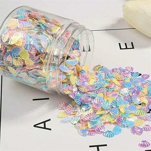 Neue Box 75 g – 80 g/Box, fünf gemischte Farben, Form, lose Pailletten, Nagelkunst, Maniküre-Material, Hochzeitsdekoration, Konfetti, 7 mm Muschel Neue Box 75 g – 80 g/Box, fünf gemischte Farben, Form, lose Pailletten, Nagelkunst, Maniküre-Material, Hochzeitsdekoration, Konfetti, 7 mm Muschel von OXFYY