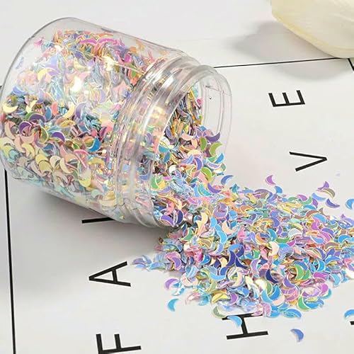 Neue Box 75 g-80 g/Box Fünf gemischte Farben Form Lose Pailletten Pailletten Nägel Kunst Maniküre Material, Hochzeitsdekoration Konfetti-6 mm Mond Neue Box 75 g-80 g/Box Fünf gemischte Farben Form Lose Pailletten Pailletten Nägel Kunst Maniküre Material, Hochzeitsdekoration Konfetti-6 mm Mond von OXFYY