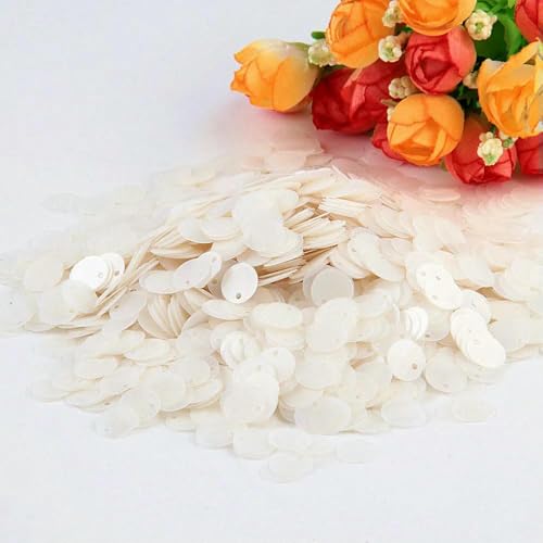 Ökofreundliche Candy-Pailletten, 10 mm, mattes PVC, lose Pailletten, flach, Artesanatos-Befunde, Nähen, Hochzeit, Basteln, Kleidungsstück, DIY-Zubehör, 10 g, mattweiß, 10 mm, 10 g von OXFYY