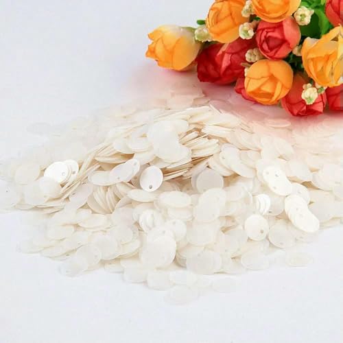 Pailletten, 10 mm, 15 mm, 20 mm, 25 mm, groß, flach, rund, Loch, lose Pailletten für Karneval, Kinder, Tanz, DIY-Dekoration, 10 g, mattweiß, 15 mm, 10 g, 120 Stück Pailletten, 10 mm, 15 mm, 20 mm, 25 mm, groß, flach, rund, Loch, lose Pailletten für Karneval, Kinder, Tanz, DIY-Dekoration, 10 g, mattweiß, 15 mm, 10 g, 120 Stück von OXFYY