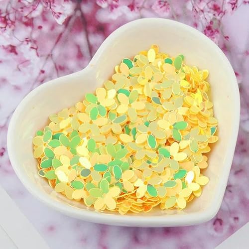 Pailletten, 10 mm, matte Blumen-Pailletten, glitzernd, zum Basteln, Nähen, Scrapbooking, Heimdekoration, Gelbgold, 450 Gramm Pailletten, 10 mm, matte Blumen-Pailletten, glitzernd, zum Basteln, Nähen, Scrapbooking, Heimdekoration, Gelbgold, 450 Gramm von OXFYY