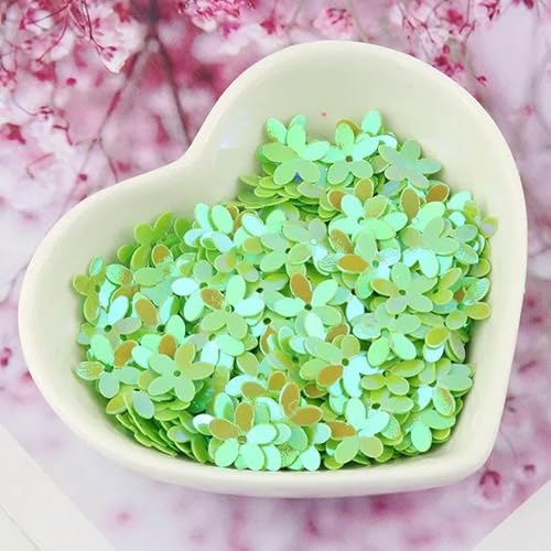 Pailletten, 10 mm, matte Blumen-Pailletten, glitzernd, zum Basteln, Nähen, Scrapbooking, Heimdekoration, ab grün, 450 Gramm Pailletten, 10 mm, matte Blumen-Pailletten, glitzernd, zum Basteln, Nähen, Scrapbooking, Heimdekoration, ab grün, 450 Gramm von OXFYY