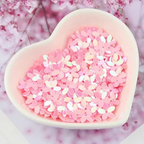 Pailletten, 10 mm, matte Blumen-Pailletten, glitzernd, zum Basteln, Nähen, Scrapbooking, Heimdekoration, ab pink, 450 Gramm Pailletten, 10 mm, matte Blumen-Pailletten, glitzernd, zum Basteln, Nähen, Scrapbooking, Heimdekoration, ab pink, 450 Gramm von OXFYY