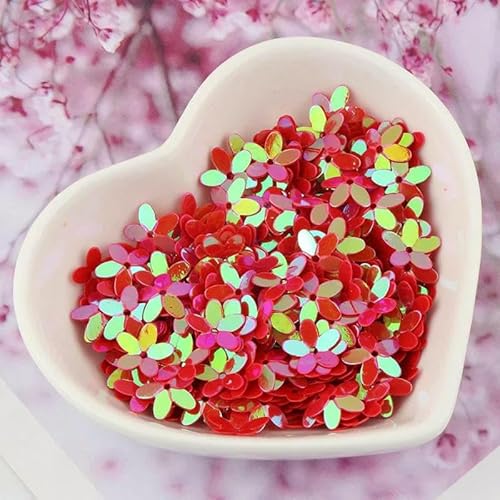 Pailletten, 10 mm, matte Blumen-Pailletten, glitzernd, zum Basteln, Nähen, Scrapbooking, Heimdekoration, ab rot, 450 Gramm Pailletten, 10 mm, matte Blumen-Pailletten, glitzernd, zum Basteln, Nähen, Scrapbooking, Heimdekoration, ab rot, 450 Gramm von OXFYY
