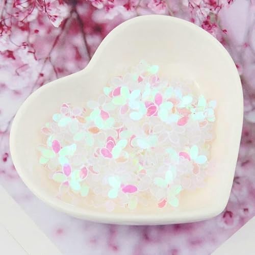 Pailletten, 10 mm, matte Blumen-Pailletten, glitzernd, zum Basteln, Nähen, Scrapbooking, Heimdekoration, ab transparent, 450 Gramm Pailletten, 10 mm, matte Blumen-Pailletten, glitzernd, zum Basteln, Nähen, Scrapbooking, Heimdekoration, ab transparent, 450 Gramm von OXFYY