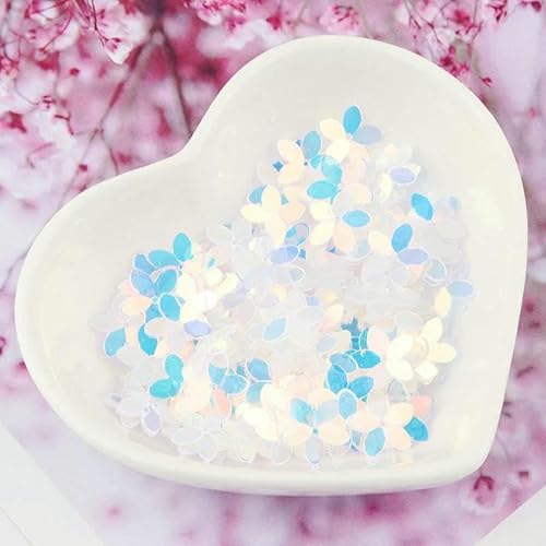 Pailletten, 10 mm, matte Blumen-Pailletten, glitzernd, zum Basteln, Nähen, Scrapbooking, Heimdekoration, transparentes Blau, 450 Gramm Pailletten, 10 mm, matte Blumen-Pailletten, glitzernd, zum Basteln, Nähen, Scrapbooking, Heimdekoration, transparentes Blau, 450 Gramm von OXFYY