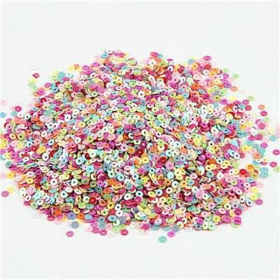 Pailletten, 3,0 mm, 4,0 mm, 5 mm, 6 mm, flach, rund, PVC, lose Pailletten, zum Nähen, Basteln, für Hochzeitsdekoration, Kleidungsstücke, DIY-Zubehör – ab mix – 5 mm, 1100 Stück, 10 g von OXFYY
