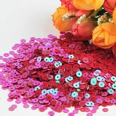 Pailletten, 3,0 mm, 4,0 mm, 5 mm, 6 mm, flach, rund, PVC, lose Pailletten, zum Nähen, Basteln, für Hochzeitsdekoration, Kleidungsstücke, DIY-Zubehör – ab rot – 5 mm, 1100 Stück, 10 g von OXFYY