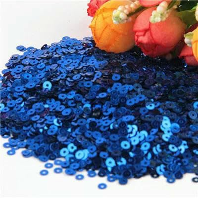Pailletten, 3,0 mm, 4,0 mm, 5 mm, 6 mm, flach, rund, PVC, lose Pailletten, zum Nähen, Basteln, für Hochzeitsdekoration, Kleidungsstücke, DIY-Zubehör – blau – 5 mm, 1100 Stück, 10 g von OXFYY