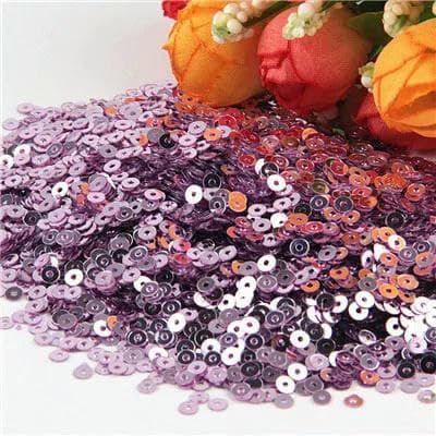 Pailletten, 3,0 mm, 4,0 mm, 5 mm, 6 mm, flach, rund, PVC, lose Pailletten, zum Nähen, Basteln, für Hochzeitsdekoration, Kleidungsstücke, DIY-Zubehör – hellviolett – 5 mm, 1100 Stück, 10 g von OXFYY