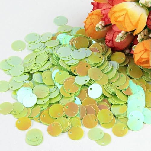 Pailletten, flach, rund, groß, 10 mm, 15 mm, 20 mm, 25 mm, Randloch, lose Pailletten für Carfs, Kinder, Tanz, DIY-Dekoration, Pailletten, ABgrün, 15 mm, 20 g, 240 Stück Pailletten, flach, rund, groß, 10 mm, 15 mm, 20 mm, 25 mm, Randloch, lose Pailletten für Carfs, Kinder, Tanz, DIY-Dekoration, Pailletten, ABgrün, 15 mm, 20 g, 240 Stück von OXFYY