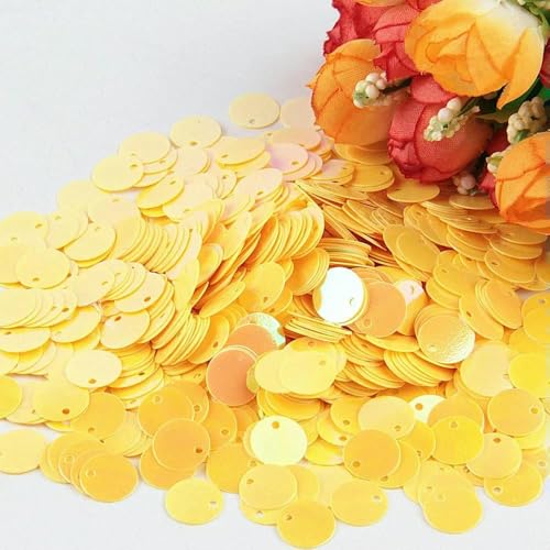 Pailletten, flach, rund, groß, 10 mm, 15 mm, 20 mm, 25 mm, Randloch, lose Pailletten für Carfs, Kinder, Tanz, DIY-Dekoration, Pailletten-AByellow-10 mm, 20 g, 500 Stück Pailletten, flach, rund, groß, 10 mm, 15 mm, 20 mm, 25 mm, Randloch, lose Pailletten für Carfs, Kinder, Tanz, DIY-Dekoration, Pailletten-AByellow-10 mm, 20 g, 500 Stück von OXFYY