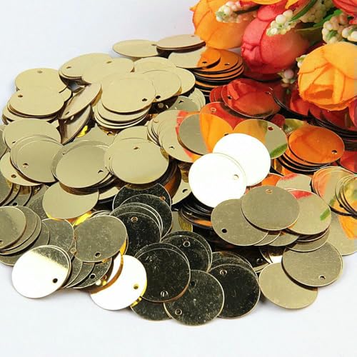 Pailletten, flach, rund, groß, 10 mm, 15 mm, 20 mm, 25 mm, Randloch, lose Pailletten für Karneval, Kinder, Tanz, DIY-Dekoration, Pailletten, Hellgold, 30 mm, 20 g, 80 Stück Pailletten, flach, rund, groß, 10 mm, 15 mm, 20 mm, 25 mm, Randloch, lose Pailletten für Karneval, Kinder, Tanz, DIY-Dekoration, Pailletten, Hellgold, 30 mm, 20 g, 80 Stück von OXFYY