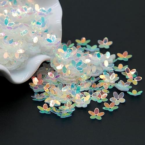 Pailletten, matt, weiß, 10 mm, Tasse, fünf Finger, Blumen-Pailletten, Nähen, Hochzeit, Basteln, Damenbekleidung, Zubehör, 10 g/Los, transparent blau, 10 Gramm Pailletten, matt, weiß, 10 mm, Tasse, fünf Finger, Blumen-Pailletten, Nähen, Hochzeit, Basteln, Damenbekleidung, Zubehör, 10 g/Los, transparent blau, 10 Gramm von OXFYY