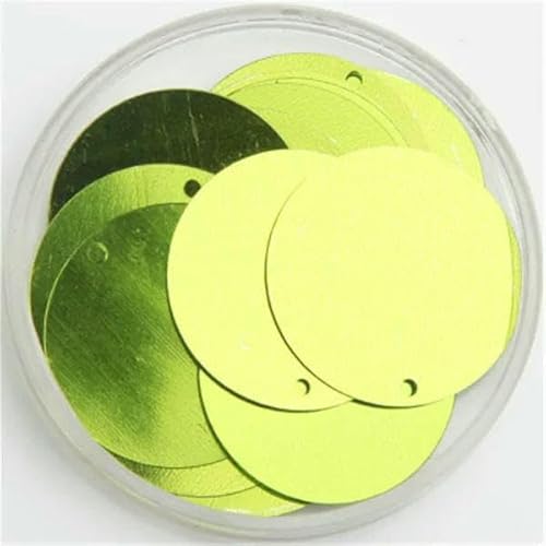 Pailletten 30 mm 40 mm 50 mm zum Basteln, große runde Paillette Lentejuelas mit 1 Seitenloch, DIY-Nähzubehör (grasgrün, 50 mm) von OXFYY