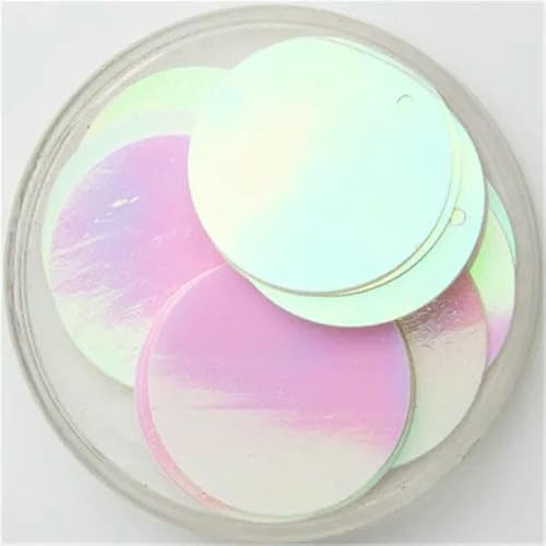 Pailletten 30 mm 40 mm 50 mm zum Basteln, große runde Pailletten, Lentejuelas mit 1 Seitenloch, DIY-Nähzubehör, AB-Weiß, 50 mm Pailletten 30 mm 40 mm 50 mm zum Basteln, große runde Pailletten, Lentejuelas mit 1 Seitenloch, DIY-Nähzubehör, AB-Weiß, 50 mm von OXFYY