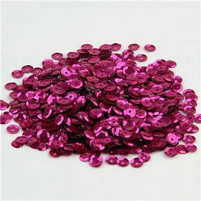 Runde PVC-Pailletten, mehrfarbig, lose Pailletten, 4,0 mm, 5 mm, 6 mm, zum Basteln, Nähen, für Kleidungsstücke, Kleider, DIY-Dekorationen, 10 g, Rosarot, 4,0 mm, 1500 Stück von OXFYY