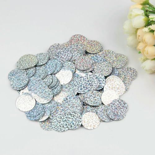 Silberne Pailletten, 3,0–50 mm, flach, rund, PVC, lose Pailletten zum Basteln, Nähen, Dekoration, DIY-Zubehör, 10 g, 25 mm flach Silberne Pailletten, 3,0–50 mm, flach, rund, PVC, lose Pailletten zum Basteln, Nähen, Dekoration, DIY-Zubehör, 10 g, 25 mm flach von OXFYY